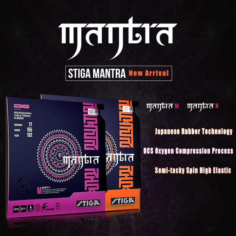 STIGA MANTRA M/H/S Table Tennis Rubber Fast Speed Spin Semi-tacky Pips-in Ping Pong Rubber with Sponge for Offensive Players