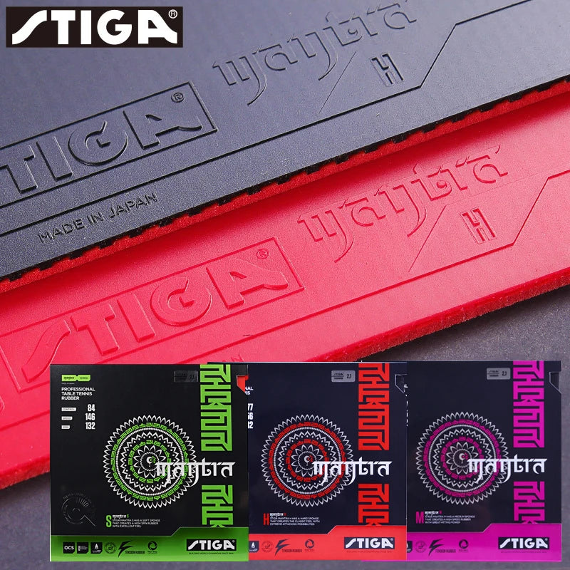 STIGA MANTRA M/H/S Table Tennis Rubber Fast Speed Spin Semi-tacky Pips-in Ping Pong Rubber with Sponge for Offensive Players