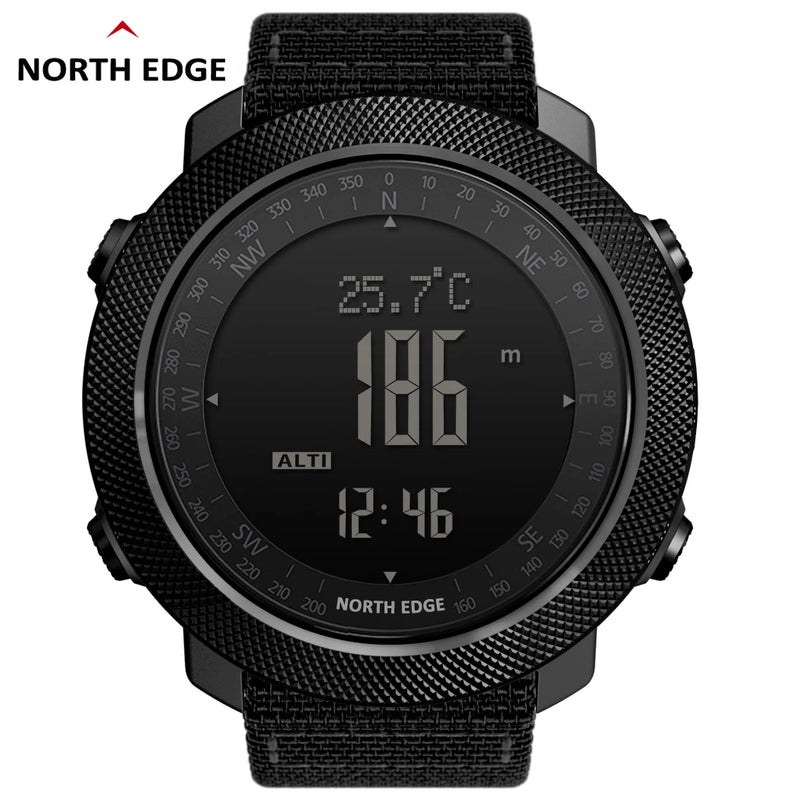NORTH EDGE Men's sport Digital watch Hours Running Swimming Military Army watches Altimeter Barometer Compass waterproof 50m - GreatEagleInc