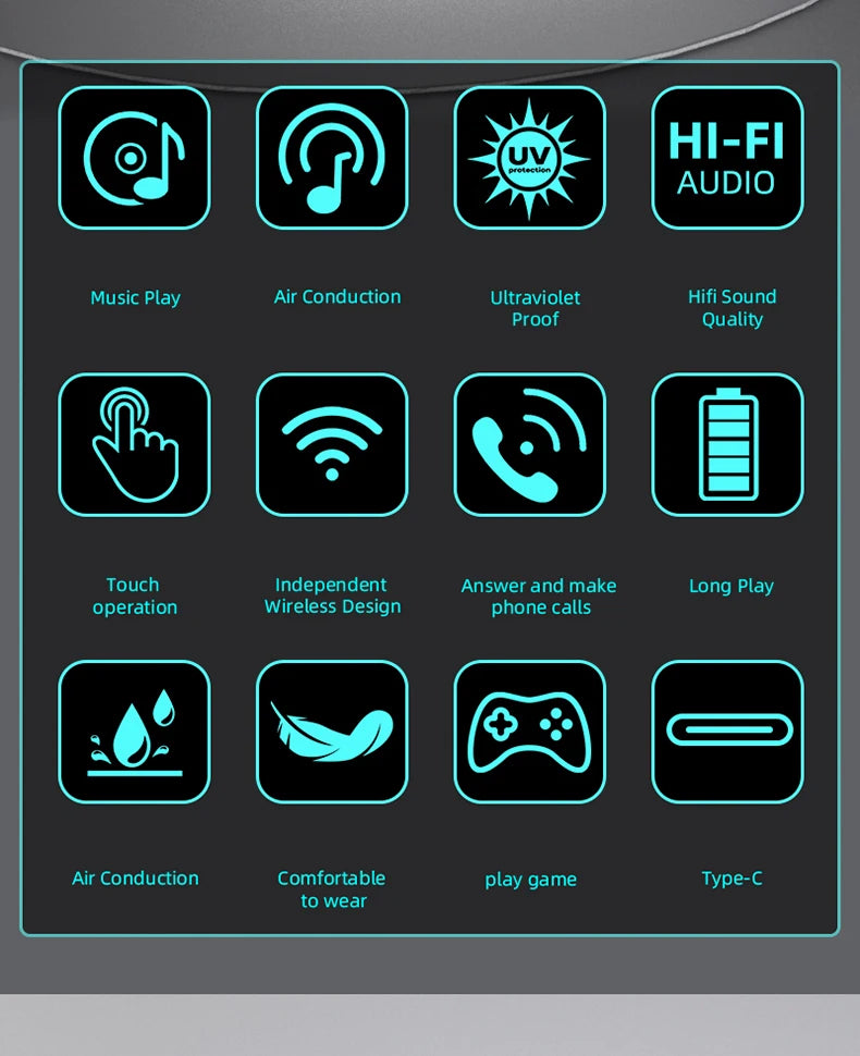 SG22 Transparent Smart Glasses With Bluetooth 5.4 Open-Ear Audio, Voice Assistant, Type-C Charging, Lightweight And Comfortable