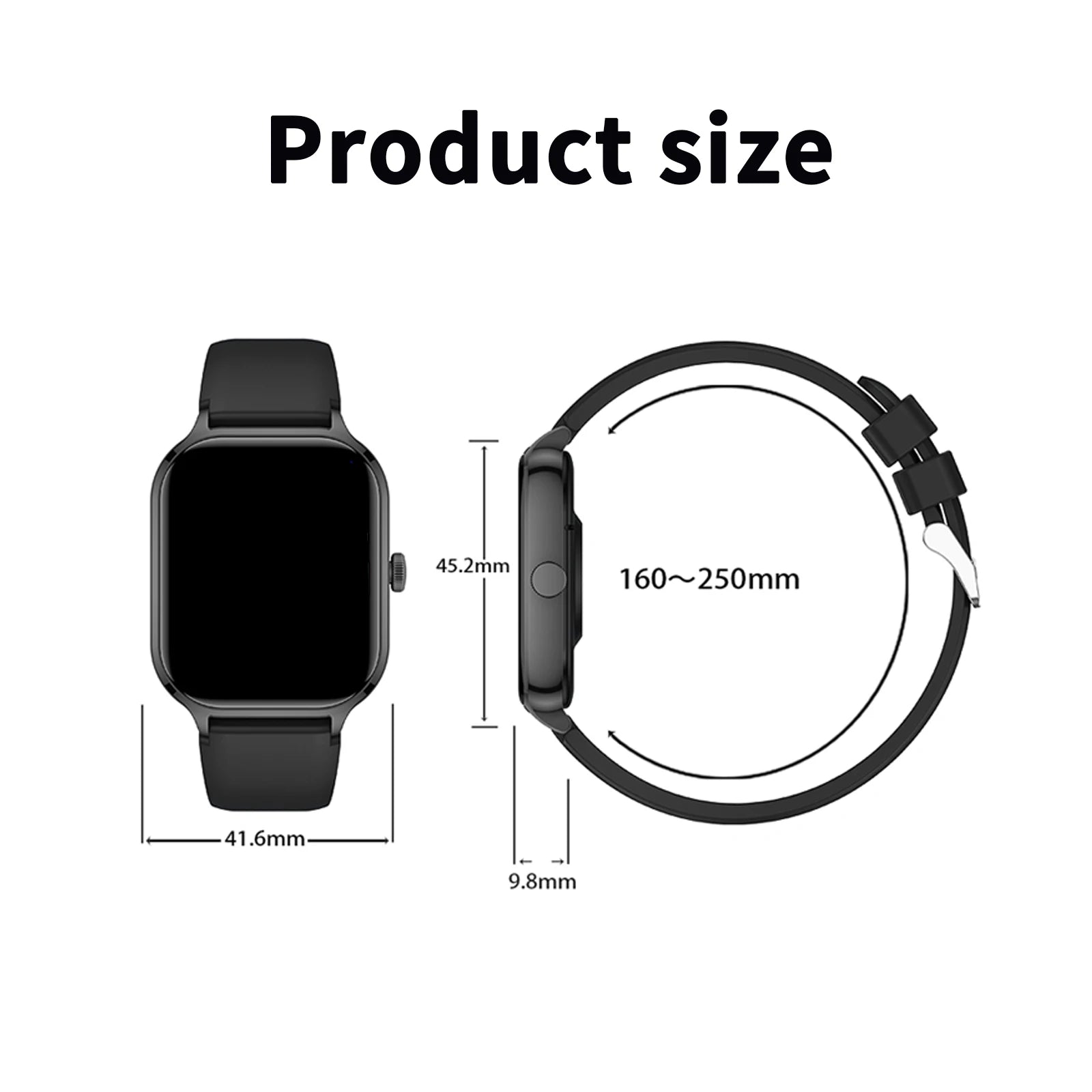 Smart watch, wireless calling, customizable dial, remote photography, multiple sports modes, suitable for iPhone/Android