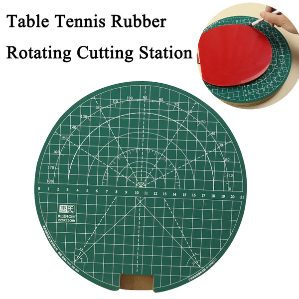 Table Tennis Rubber Rotating Cutting Mat Set Cutting Tool with Cutting Knife Ping Pong Racket Pasting DIY Accessories…