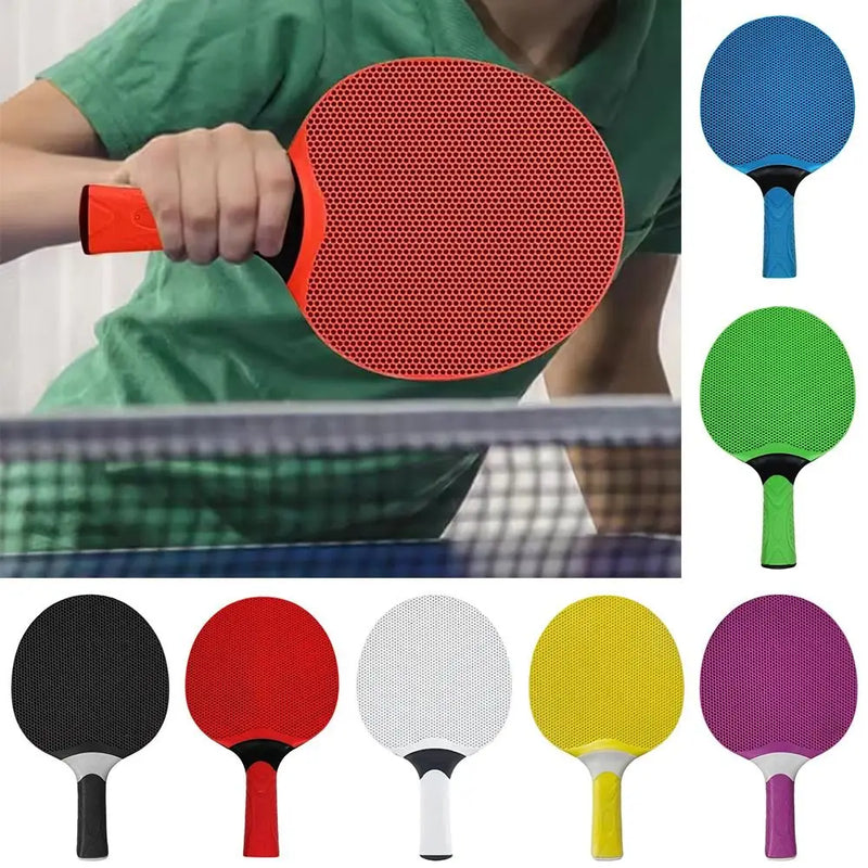 Comfortable Grip Table Tennis Rackets Silicone Professional Table Tennis Bats Ping Pong Racquets for Student Beginner - Blue