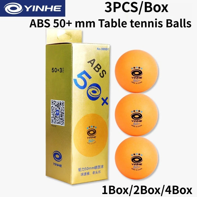 YINHE 50+mm Seamed Table Tennis Balls Slow Speed Hard ABS+ Ping Pong Balls for Seniors Training & Recreational Play 3…