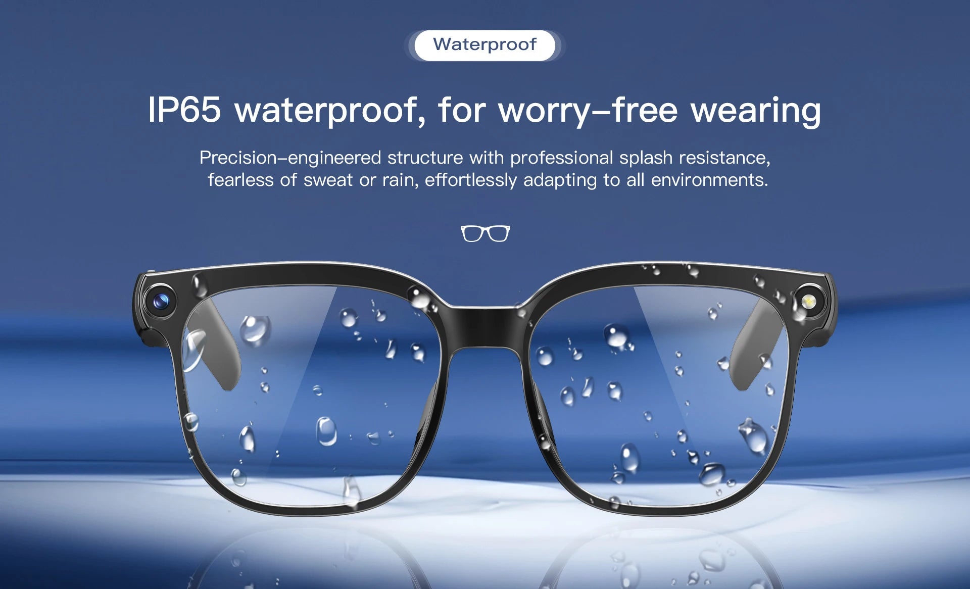 2026 New Smart Glasses 8MP HD Camera AI Voice Photo Video Recording Translation Long Battery Life Music Waterproof Smart Glasses