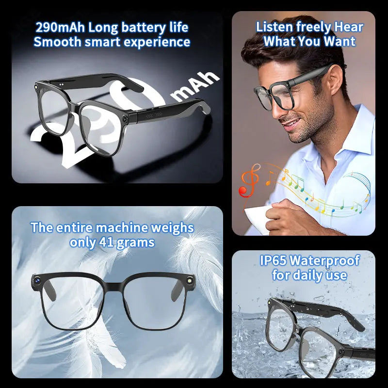 AI Glasses Smart Glasses 800W HD Photo And Video Recording Real-Time Translation Men Glasses For Women Anti-Blue Light Men Gift