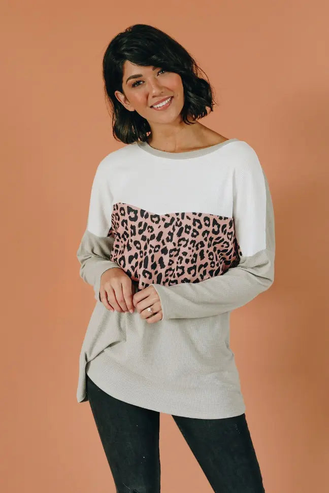 Sadie Spotted Leopard Sweater Stay Warm in Style