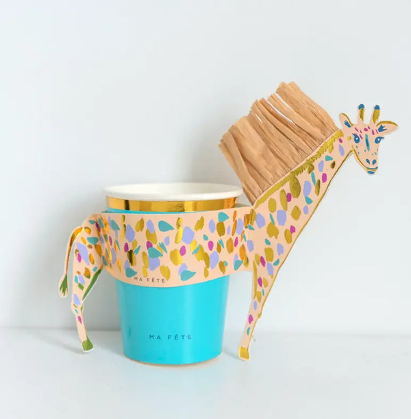Safari Collection, Paper Cups with Giraffe Sleeves Ma Fête