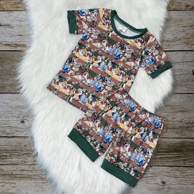 Safari Mouse & Friends Short Sleeve Loungewear Set Stella Bean Clothing