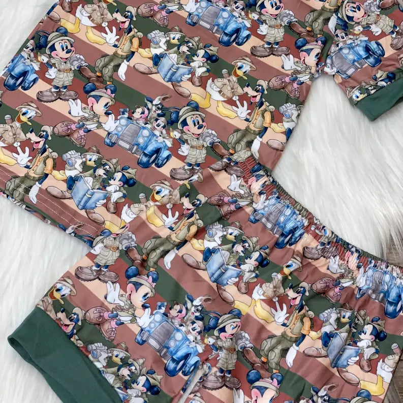 Safari Mouse & Friends Short Sleeve Loungewear Set Stella Bean Clothing