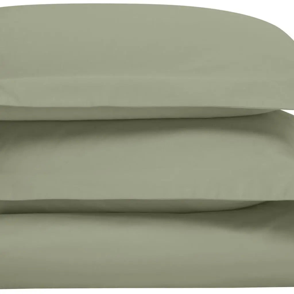 Sage King Cotton Blend Washable Duvet Cover Set Homeroots Bed & Bath