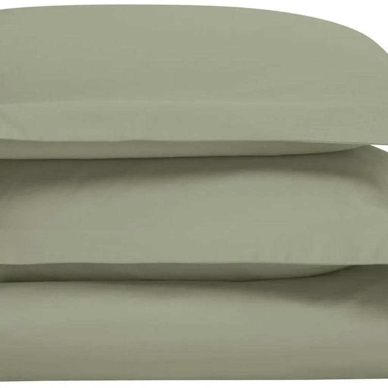 Sage King Cotton Blend Washable Duvet Cover Set Homeroots Bed & Bath