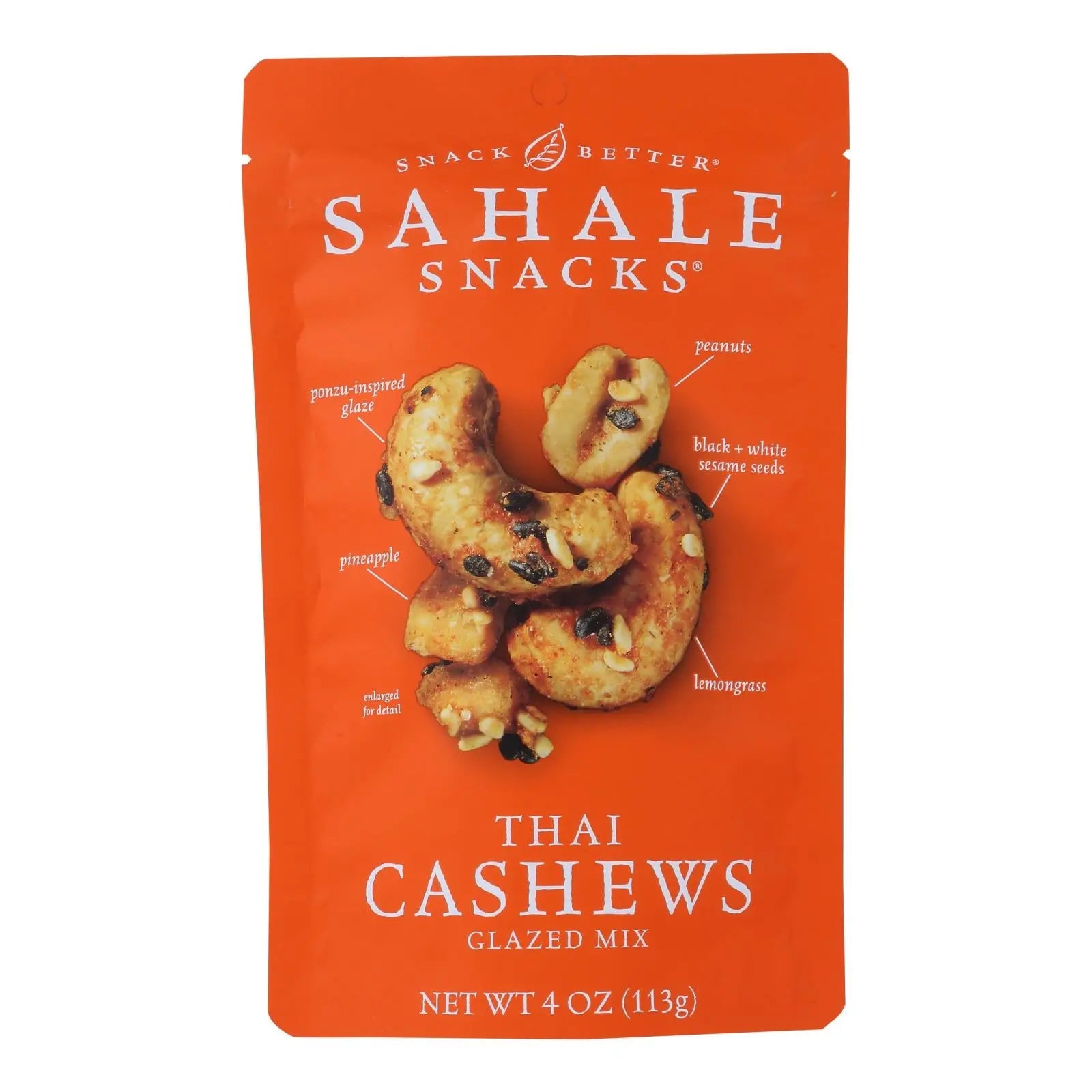 Sahale Snacks Cashews - Thai - Case Of 6 - 4 Oz. Sahale Snacks