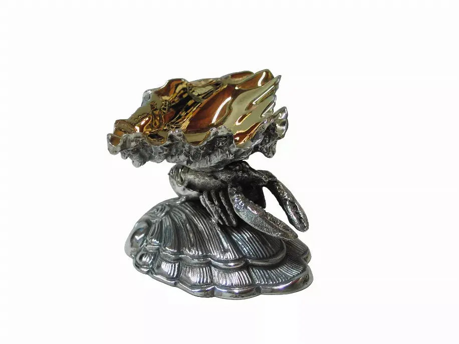 Salt Lobster with Silver Plate Spoon Silver Plate Corbell Silver