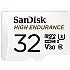 SanDisk High Endurance MicroSDHC, 32GB, U3, V30, C10, Full HD recording, with Adapter SanDisk