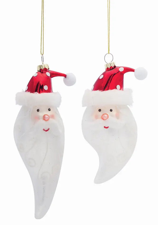 Santa Head Ornament (Set of 6) 6.25"H, 7"H Glass Melrose Intl.