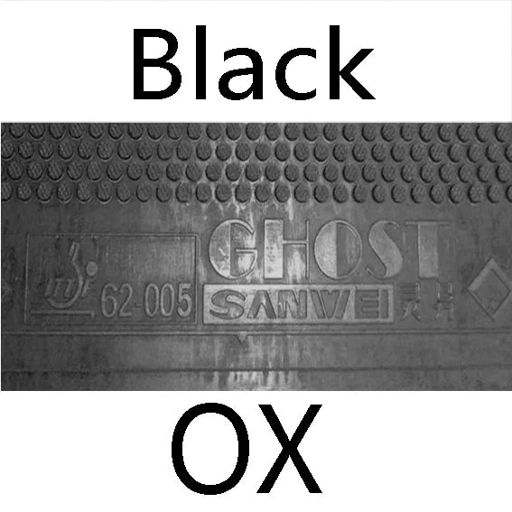 Sanwei Ghost Short Pips-Out Table Tennis (PingPong) Rubber Without Sponge Topsheet OX Black OX