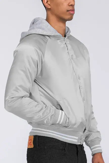 Satin Hooded Varsity Jacket WEIV