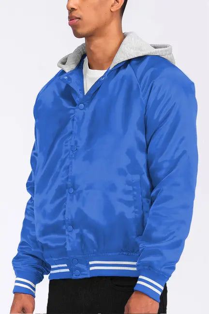 Satin Hooded Varsity Jacket WEIV