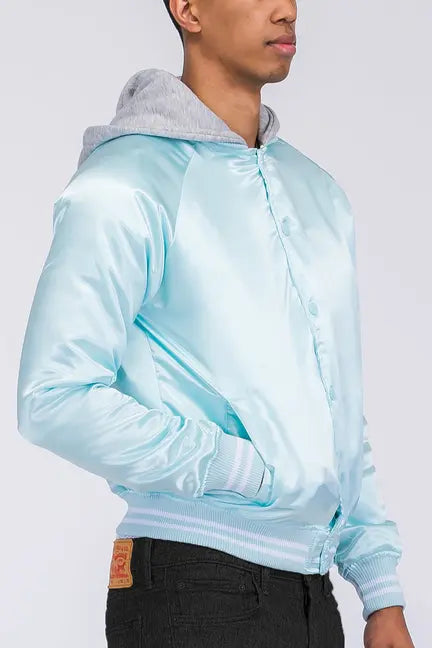 Satin Hooded Varsity Jacket WEIV