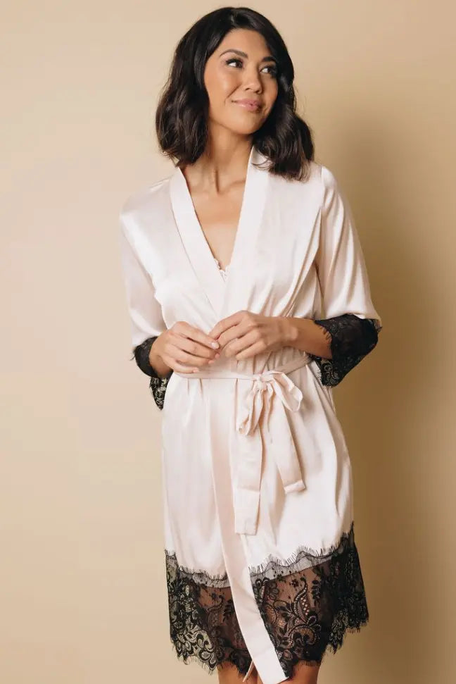 Satin Kimono Robe Stay Warm in Style