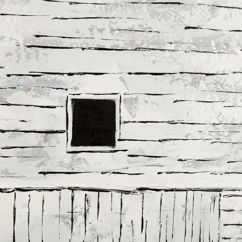 Sawmill Creek 42x62 Farmhouse White Barn Original Hand Painted on Wood Oil Painting Unframed Wall Art Homeroots Home Decor