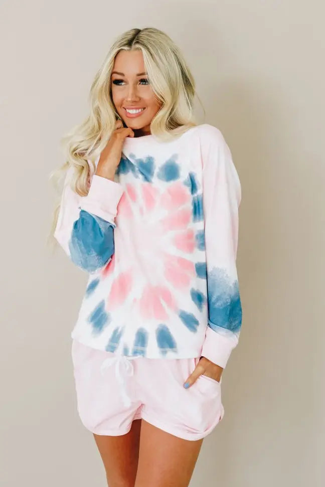 Say My Name Tie Dye Lounge Set Stay Warm in Style