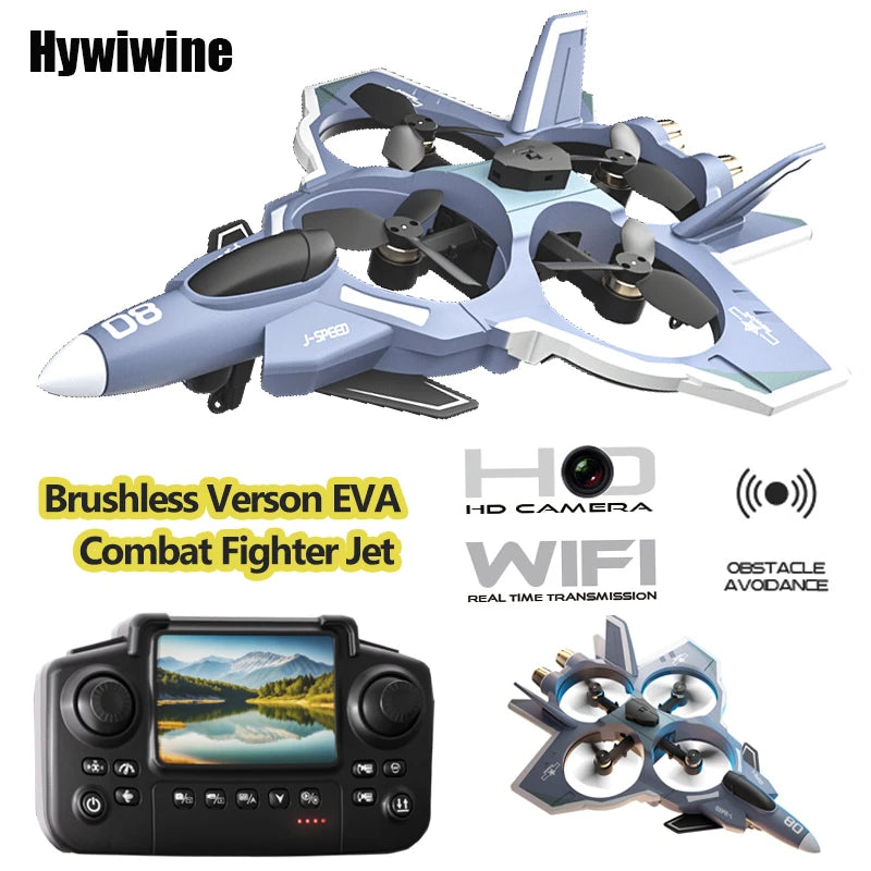 RC Plane with Camera Stunt Performance Drone With 8K Camera Fixed Wing Fighter 4CH 5G WIFI Aerial Photography Foam Toys Aircraft