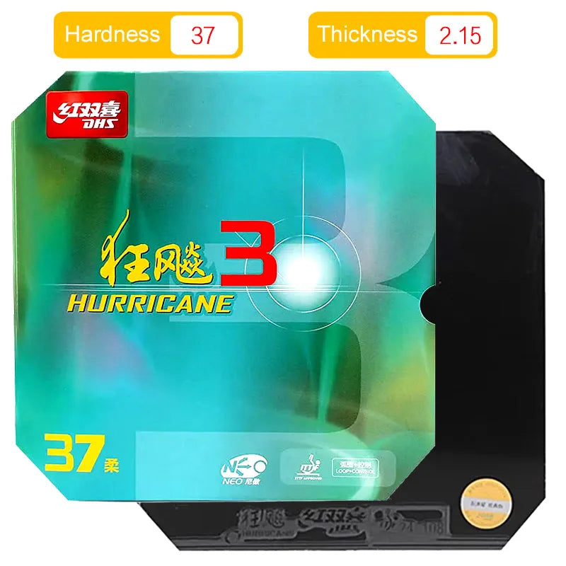DHS Neo Hurricane 3 Table Tennis Rubber Original Sticky Ping Pong Rubber Sheet Classic Chinese Tacky Topsheet for Spin…