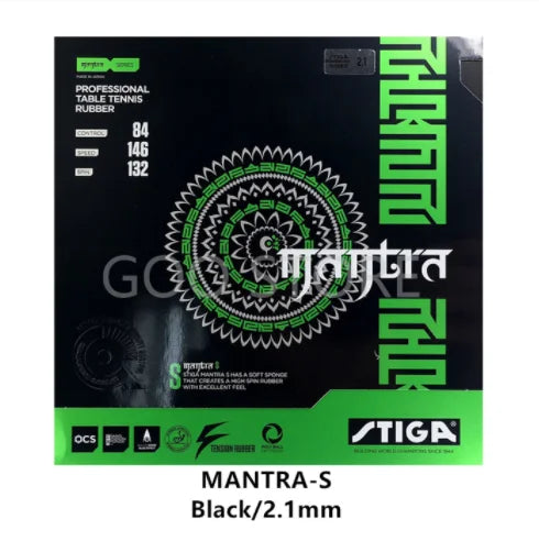 STIGA Table Tennis Rubber MANTRA M/ H Offensive Pimples in with Sponge Pips-in Ping Pong Tenis De Mesa - MANTRA-S Red
