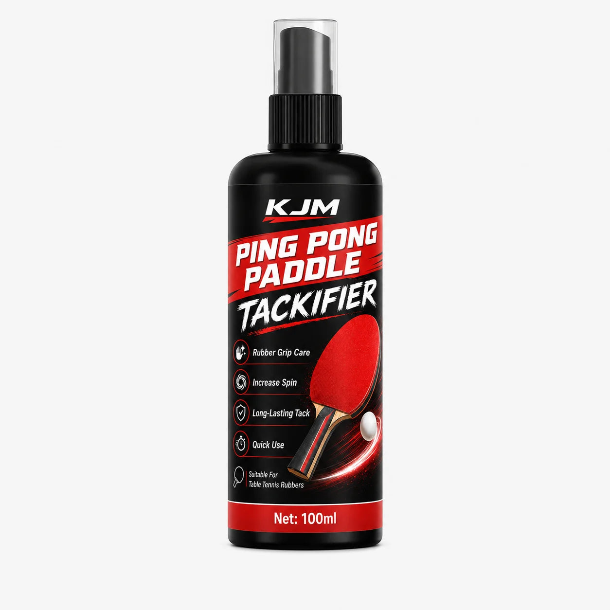 KJM Table Tennis Racket Tackifier Spray Ping Pong Paddle Rubber Grip Enhancer Quick Dry Spin Boost Restoring Tack Care…