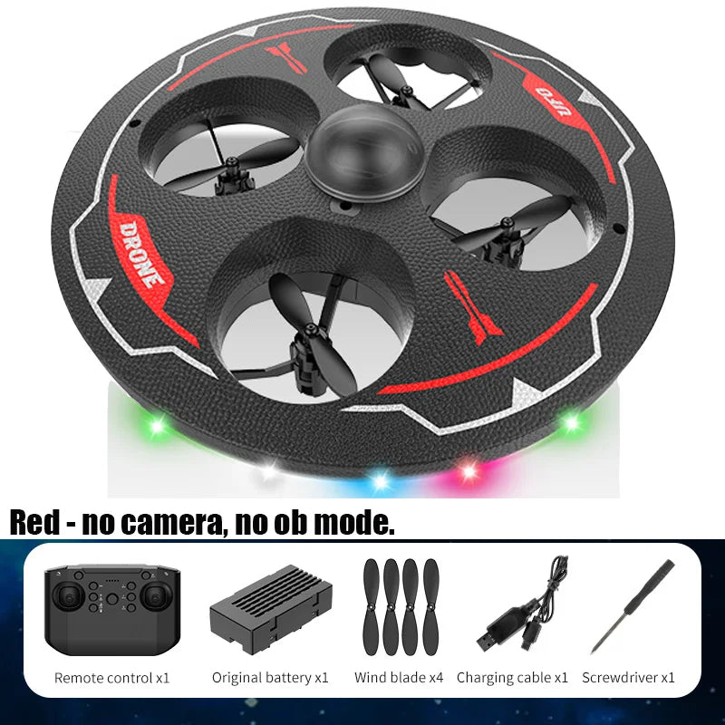 Drone with Camera Foam UAV Ufo Intelligent Obstacle Avoidance Aerial Aircraft Mini RC Helicopter Dron Toys for Kids Christmas RED