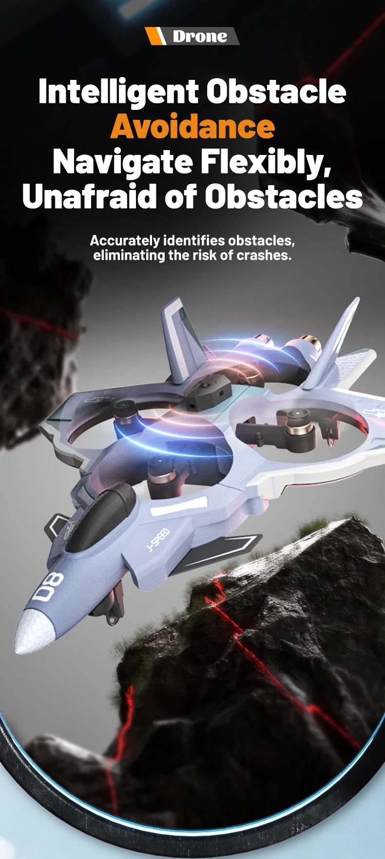 RC Plane with Camera Stunt Performance Drone With 8K Camera Fixed Wing Fighter 4CH 5G WIFI Aerial Photography Foam Toys Aircraft