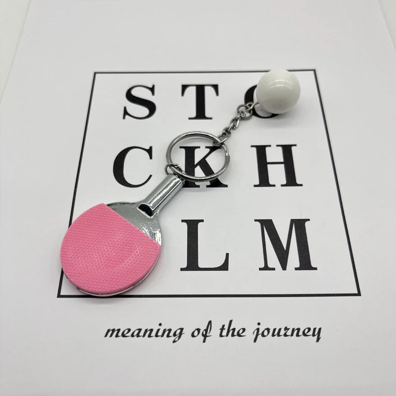 2/3PC 7 Colors Table Tennis Racket Keychain Pendant Mini Simulation Metal Material Ping Pong Fan Souvenir Sports Activity…