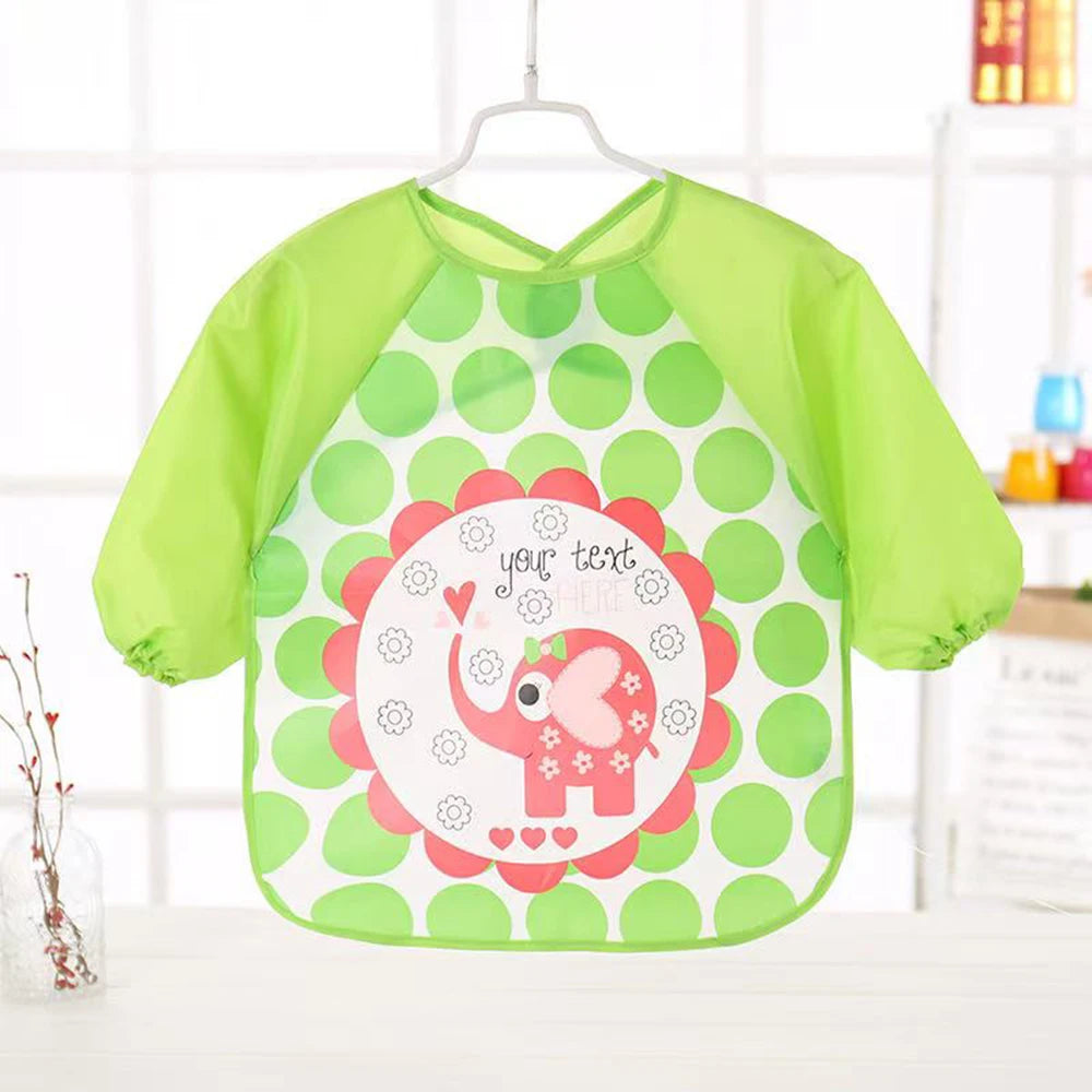 0-3 Years Baby EVA Waterproof Anti-dirty Bib Long Sleeve Strap Coat Dirt Proof Soft Feeding Bib Cute Cartoon Pattern Burp Cloths 10 One Size