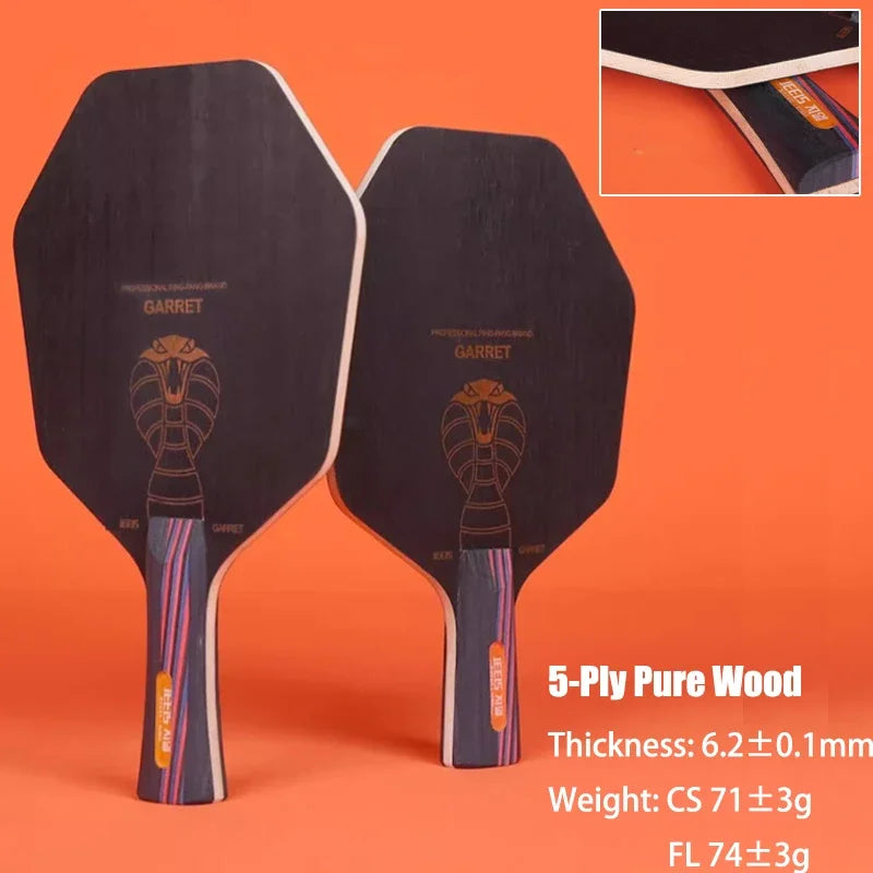 JEELS 5/7-Ply Prue Wood Table Tennis Blade Larger Hitting Area Hexagon Control Ping Pong Paddle for Tranning All Round…