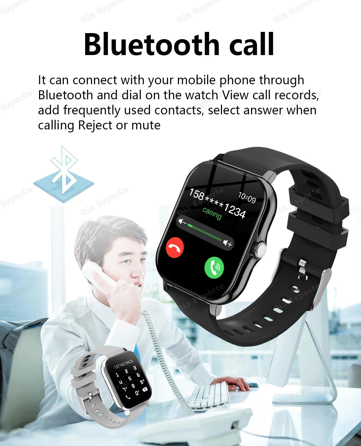 New Smart Watch 2.01 Inch HD Display Answer Make Call Message Preview Sport Modes smartwatch DIY Dial Weather Forecast Men Women