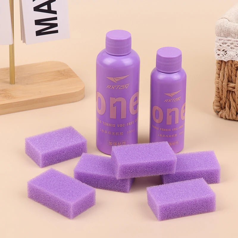 50/100ml Professional Inorganic Glue Adhesive Table Tennis Racket Ping Pong Bat Rubber High Adhesion With Sponge Wipe - 50ml