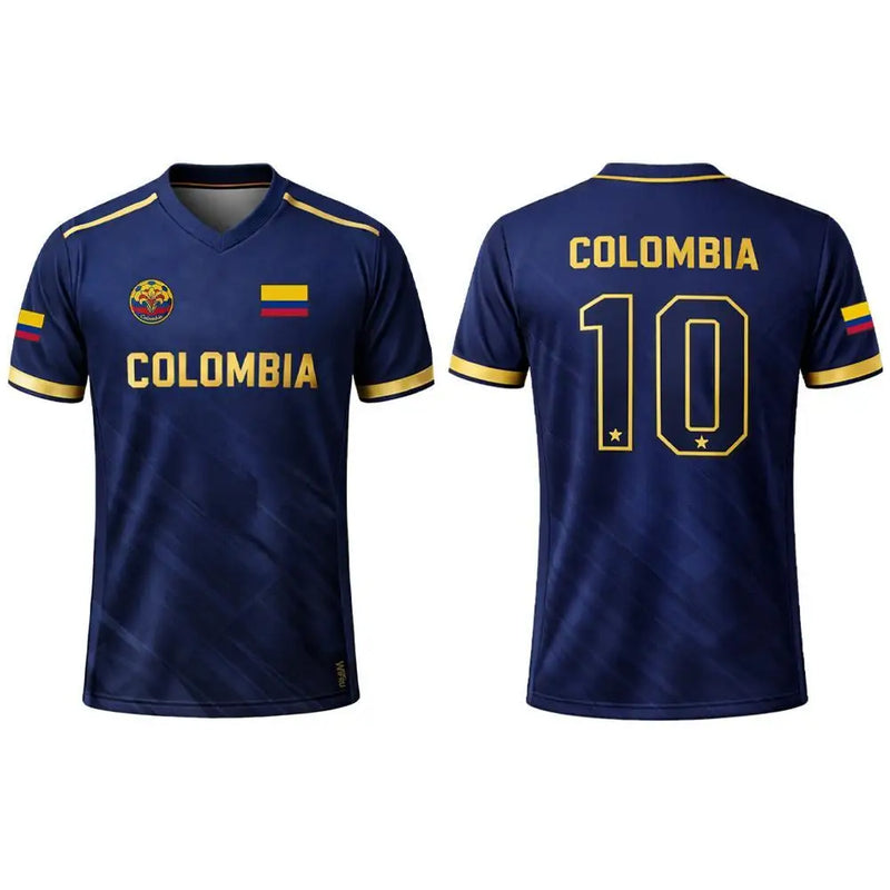 2026 New Columbia Flag Print Soccer Jersey Men's Breathable Sports V-neck T-Shirt Unisex Training Casual Streetwear Fan…