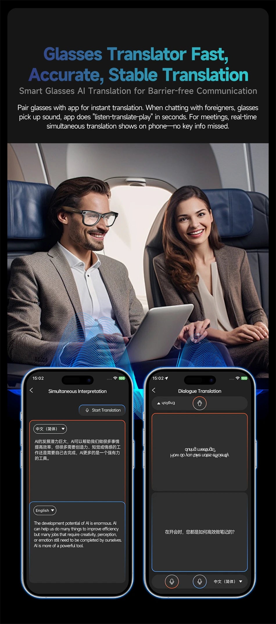 2025 New Upgrade Smart Glasses With Camera Video Recording AI Photo Recognition Bluetooth Call Translation Voice Sunglasses Men