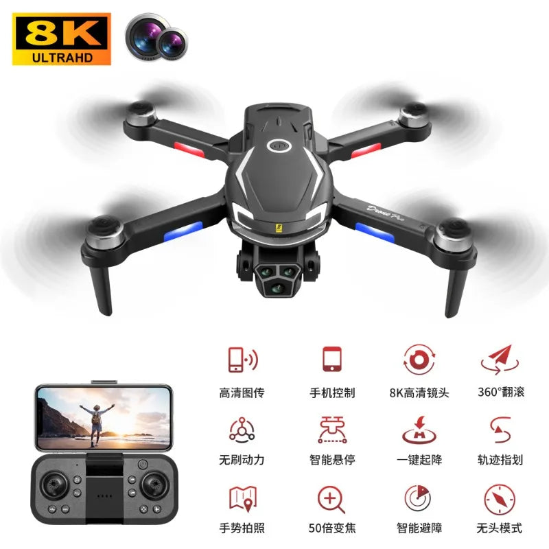 Drone ne Aerial Photography: High-Definition Remote Control, Three-Camera System, 4K Long-Range Brushless Aircraft