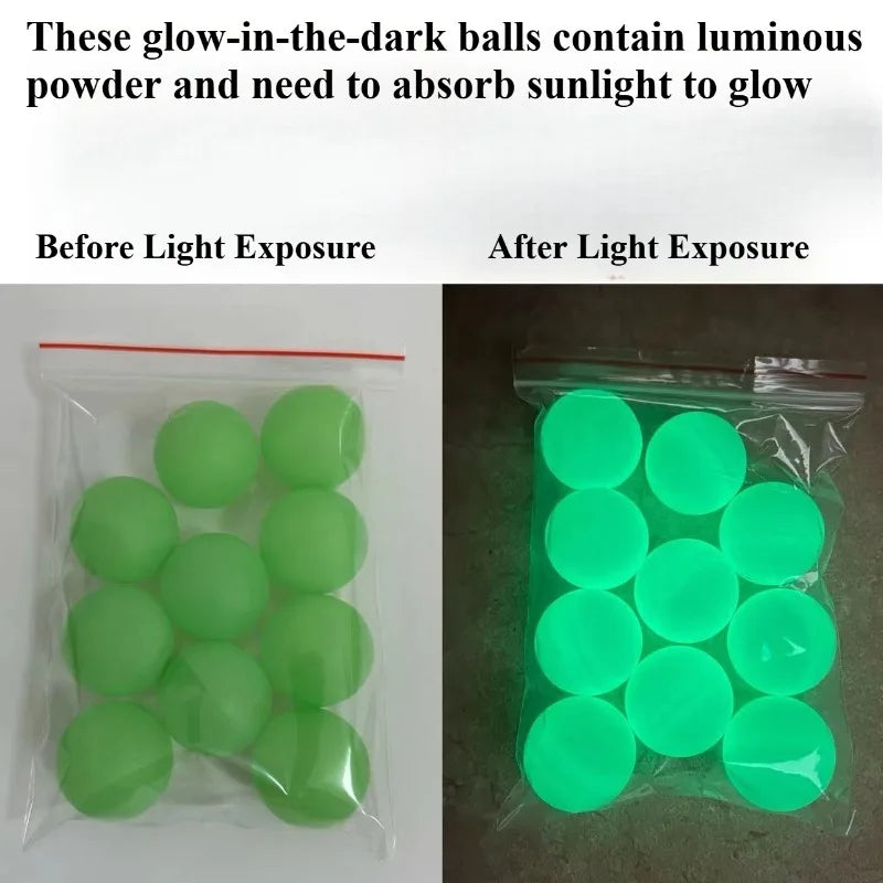 Luminous Table Tennis Balls ABS New Material with Seamed 40+ Glow-in-the-Dark Durable Ping Pong Balls for Entertainment…