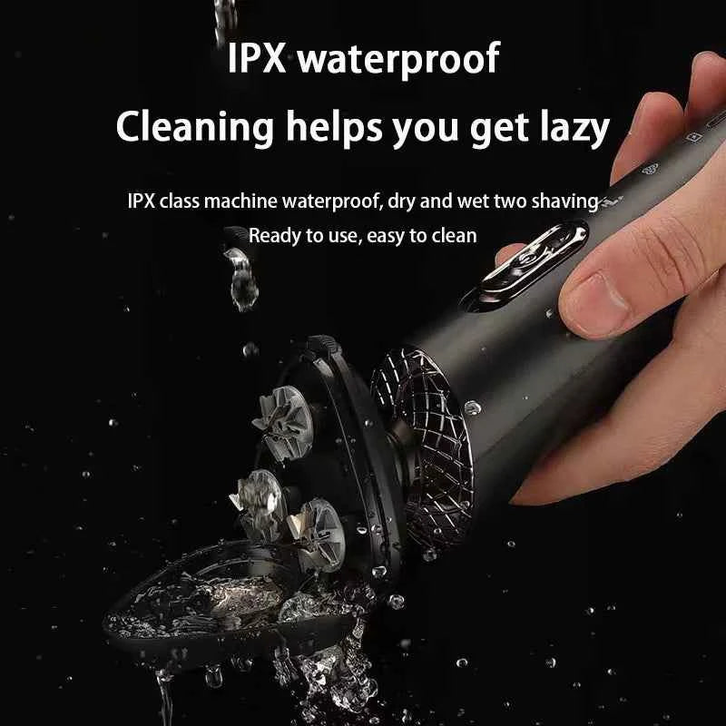 Electric Shavers for Men Waterproof Electric Trimmer Razor Wet &amp Dry Use Rechargeable Battery Rotary Shavers