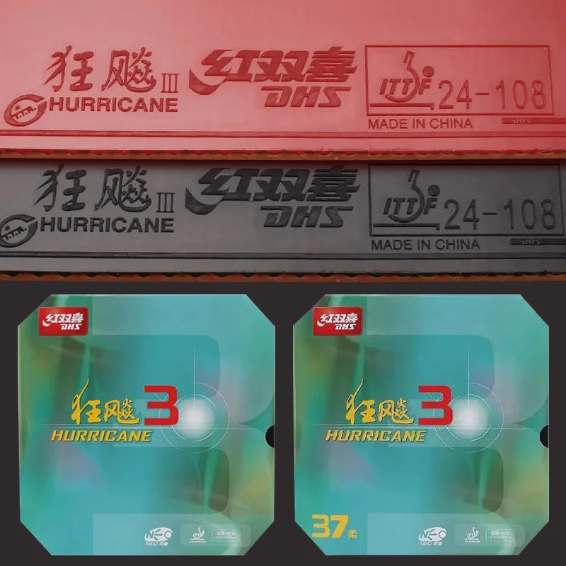 DHS Neo Hurricane 3 Table Tennis Rubber Original Sticky Ping Pong Rubber Sheet Classic Chinese Tacky Topsheet for Spin…