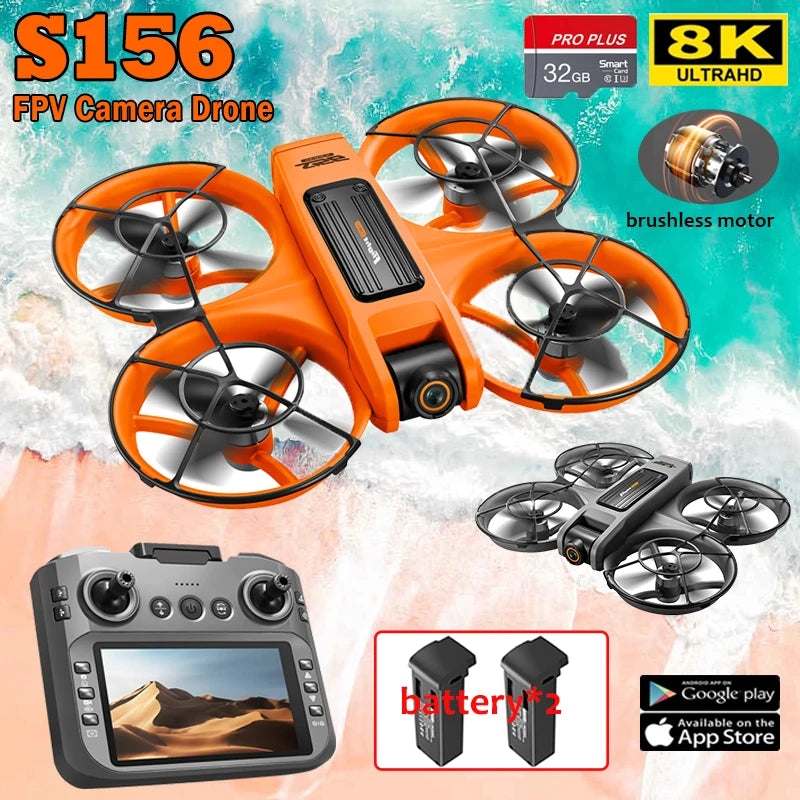 Drone with Camera 4K HD Video Stable Hover 180° Adjustable Lens 3D Flip RC Drones FPV Brushless Optical Flow Quadcopter UAV