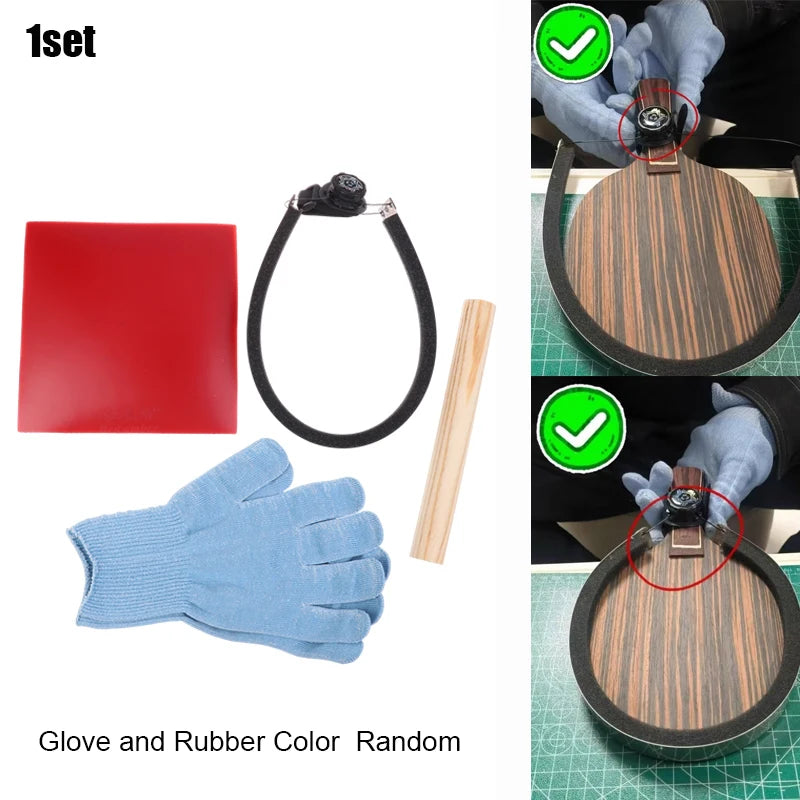 Table Tennis Rubber Manual Cutter Bowknife Set For Table Tennis Paddle Rubber Cutting Machine With Roller + Gloves