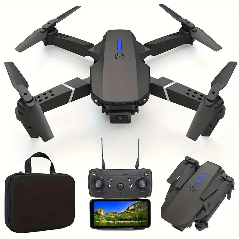 Hot-Selling E88 Smart Drone, One-Click Takeoff, Dual Camera with Stunts, Perfect for Beginners- Ideal Birthday and Holiday Gift