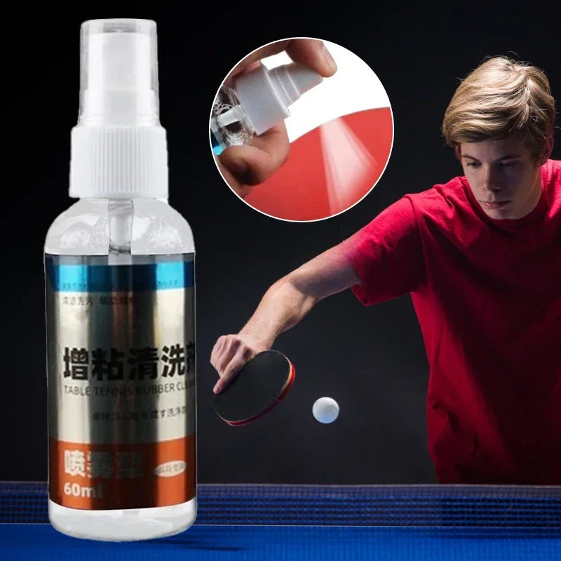 60ml Table Tennis Rubber Cleaner Spray Table Tennis Racket Cleaner Set Tackifier Super Strong Removal Maintenance Fluid…