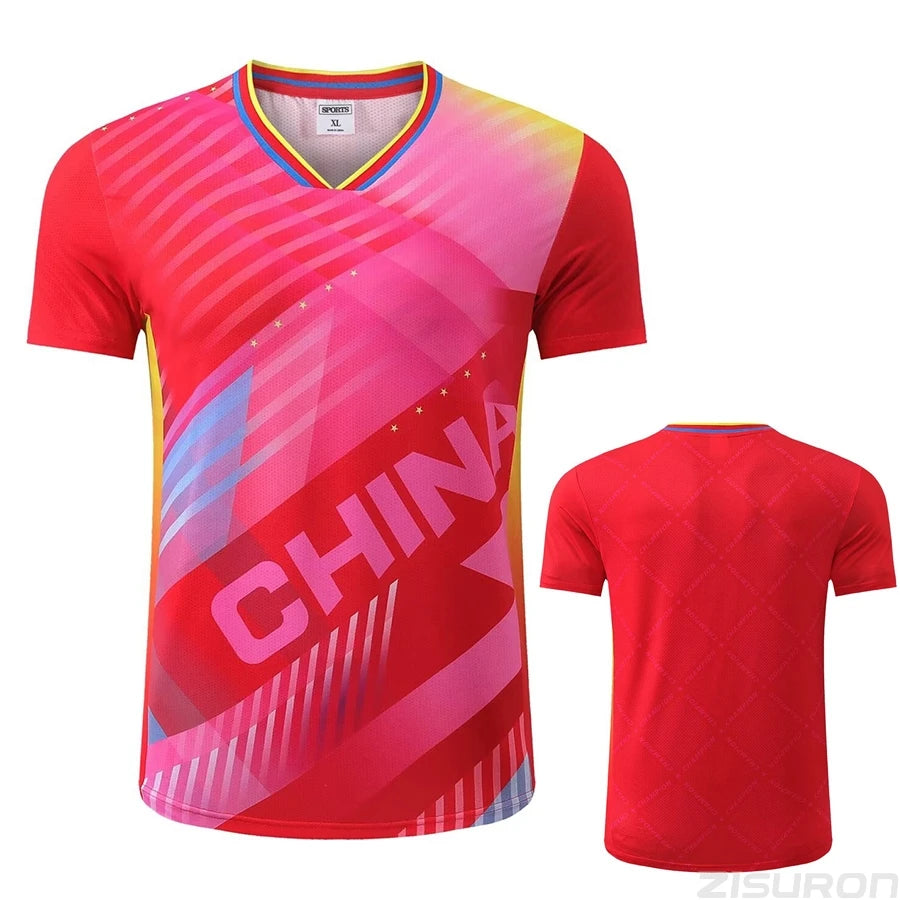 2023 Championship China Team table tennis shirts shorts Men Women Children ping pong t shirt Table tennis clothes soccer jerseys New red purple