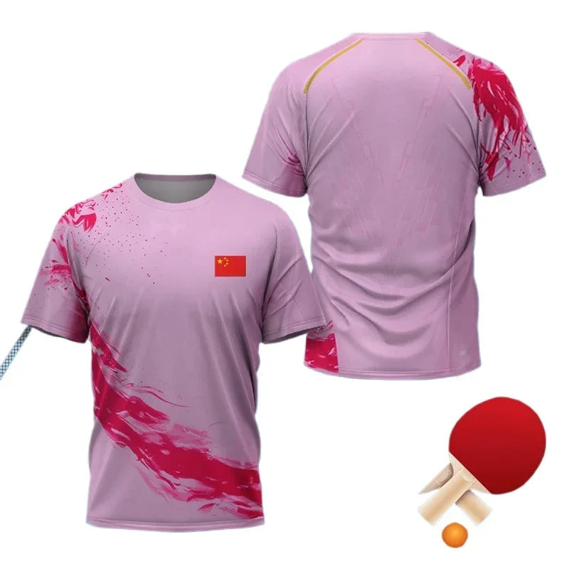 CHINA Dragon Table Tennis Graphic T Shirt for Men Clothing Fashion Badminton Sports T-shirt Ping Pong Jersey Gym Fitness…